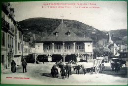 Cpa 65 VALLEE D AURE , ARREAU Animée LA PLACE Et La MAIRIE , Attelage Boeufs ,enfants Hautes Pyrenées EDITEUR LABOUCHE - Vielle Aure