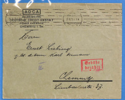 Allemagne Reich 1923 - Lettre Gebühr Bezahlt De Chemnitz - G31614 - Brieven En Documenten