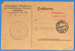 Allemagne Reich 1923 - Carte Postale Gebühr Bezahlt De Weimar - G31612 - Covers & Documents