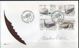 Martin Mörck. Denmark 2004. Viking Ship Museum. Michel 1377 - 1380. FDC. Signed. - FDC