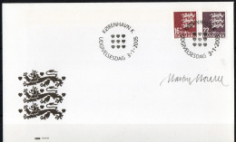 Martin Mörck. Denmark 2005. Coat Of Arms. Michel 1388 - 1389. FDC. Signed. - FDC