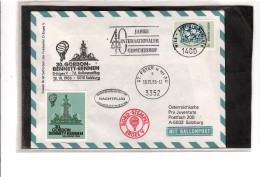 TEM20407   -  SALZBURG 18.10.1986  /  76. BALLONPOSTFLUG -  NETTO KATALOG NR. 76a   - BALLON "  D-ERGEE V " - Airships