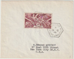 1946 ST PIERRE MIQUELON LETTRE AFFR YVERT P.A.11 OBLITERE LANGLADE 14 - 8  46 ST PIERRE ET MIQUELON - Storia Postale