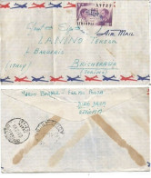 Ethiopia Airmail Cover Dire Daua 19nov1949 Via Addis 22nov To Bricherasio (TO) 1dec1949 FROM Fermo Posta Poste Restante - Etiopía