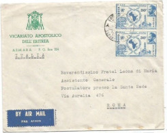 Ethiopia Airmail Cover Asmara 1feb1959 To Italy With Independence Conference C30pair - Ethiopie