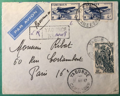 Cameroun, Divers Sur Enveloppe (recommandé De Fortune) TAD YAOUNDE 31.5.1947 - (A1025) - Covers & Documents