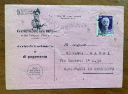 GUARDIA NAZIONALE REPUBBLICANA G.N.R. Su 50 C. Con Annullo FASCIO IL 10/3/1944 - S.GIOVANNI IN PERSICETO - Marcofilía