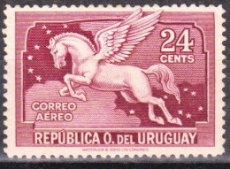 1929 URUGUAY New Without Gum - Air Mail Yvert A29 Sc. C39 - 24 C. Lilas  Horse  Pegaso Pegasus - Uruguay