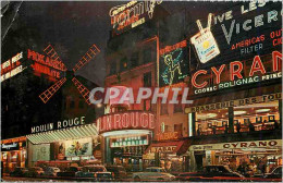 CPM PARIS Montmartre La Nuit - Le Moulin Rouge Cyrano Tabac - Parigi By Night