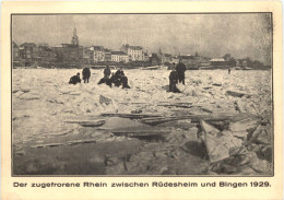 Zugefrorene Rhein Zwischen Rüdesheim Und Bingen 1929 - Bingen