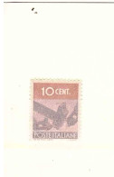 CENT.10 DEMOCRATICA - 1946-60: Mint/hinged