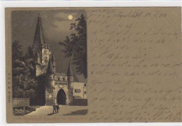 39045301 - Mondscheinlithographie Ingolstadt. Kreuzthor Im Mondschein Gelaufen Am 14.05.1901. Gute Erhaltung. - Ingolstadt