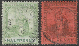 Trinidad. 1901-1906 Britannia. ½d, 1d Used. Watermark Crown CA. SG 127, 128. M4027 - Trinidad & Tobago (...-1961)