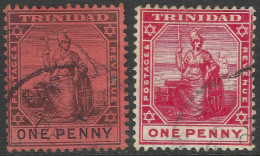 Trinidad. 1904-1909 Britannia. 1d, 1d Used. Watermark Mult Crown CA. SG 134, 135. M4028 - Trinidad & Tobago (...-1961)