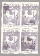 BLOC DE 4 VIGNETTE BRUXELLES 1910 EXPOSITION UNIVERSELLE ET INTERNATIONALE NEUF** - Briefmarkenmessen