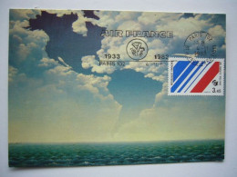 Avion / Airplane / AIR FRANCE / 1933-1983 / Carte Maximum Paris - 1946-....: Moderne