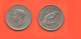 New Zealand 6 Pence 1947 Nuova Zelanda  Nouvelle Zélande Birds - New Zealand