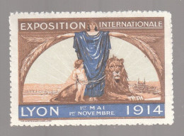 EXPOSITION INTERNATIONALE LYON 1914 AVEC GOMME - Briefmarkenmessen