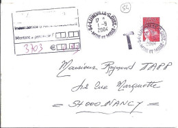 TAXE N° TAMPON-TAXE 0,83€ S/L. A NANCY/2004 - 1960-.... Storia Postale