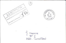 TAXE N° TAMPON-TAXE 5,50FR S/L. A COURNONTERRAL/18.11.88 1° JOUR - 1960-.... Storia Postale