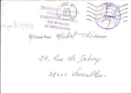 TAXE N° FRANCHISE POSTALE S/L. DE INSTITUTION NATIONALE DES INVALIDES/1976-81 - 1960-.... Storia Postale