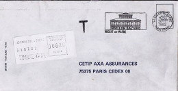 TAXE N° VIGNETTE 6,20FR S/L. A  PARIS 08/31.7.92 - 1960-.... Covers & Documents