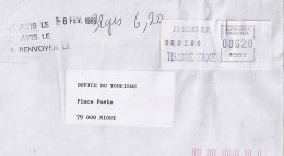 TAXE N° VIGNETTE 6,20FR S/L. A  NIORT/6.2.89 - 1960-.... Covers & Documents