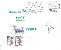 TAXE N° 112/109x2 S/L. D’ITALIE + TAXEE A NIORT/15.7.86 - 1960-.... Storia Postale