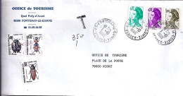 TAXE N° 111/110/103 S/L.DE FONTENAY + TAXEE A NIORT/3.10.86 - 1960-.... Lettres & Documents