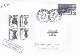 TAXE N° 107/106/110x2 S/L.DE NIORT + TAXEE A ECHIREY/18.11.88 DERNIER JOUR DES TT - 1960-.... Storia Postale