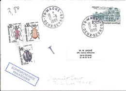 TAXE N° 111/105/109 S/L.DE MAGNE/17.11.88 + TAXEE A ECHIREY/18.11.88 DERNIER JOUR DES TT  - 1960-.... Covers & Documents