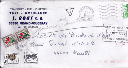 TAXE N° 106/107/97x2 S/L.DE GD FOUGERAY + TAXEE A  NANTES/17.12.82 - 1960-.... Storia Postale