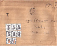 TAXE N° 106x6/105x2 S/L.DE L’ISLE JOURDAIN + TAXEE A AUCH/9.1.86 - 1960-.... Briefe & Dokumente