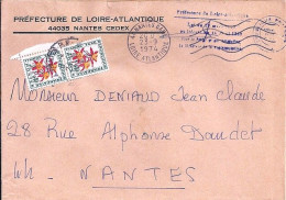 TAXE N° 100x2 S/L. DE NANTES + TAXEE A NANTES/24.9.74 - 1960-.... Briefe & Dokumente