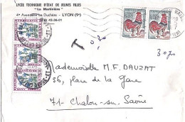 TAXE N° 96x3 S/L. DE LYON + TAXEE A CHALON S SAONE/13.5.81 - 1960-.... Storia Postale