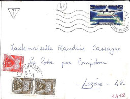 TAXE N° 92x2/91 S/L. DE TARBES + TAXEE AU POMPIDOU/30.7.64 - 1960-.... Storia Postale