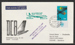 1982, Swissair, Erstflug, Genf UN - Harare Zimbabwe - Erst- U. Sonderflugbriefe