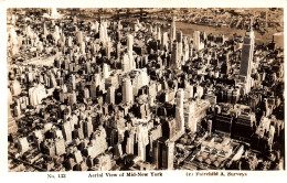 New York Manhatan Aerial View Fairchild A Surveys Real Photo Ca 1930 - Tarjetas Panorámicas