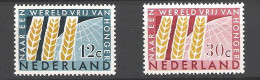 Netherlands 1963 Freedom From Hunger NVPH 784/5 Yvert 767/8 MNH ** - Ungebraucht