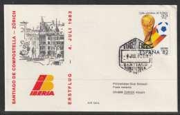 1982, Iberia, Erstflug, Santiago De Compostela - Zürich - Cartas & Documentos