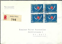 SUISSE 1958: LSC Rec. De Genève Pour St Gallen - Lettres & Documents