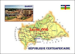 Central African Republic Country Map New Postcard * Carte Geographique * Landkarte - Repubblica Centroafricana