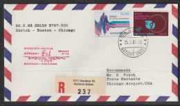 1983, Swissair, Erstflug, Genf UN - Chicago AMF - First Flight Covers