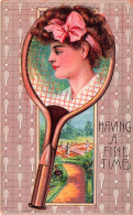 Sport - TENNIS - Illustrateur  - Having A Fine Time   - Jeune  Jouant Au  Tennis  -  - Tenis