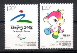 China Chine :  2008-22** L'emblème Et La Mascotte Des Jeux Paralympiques De Pékin 2008 - Unused Stamps