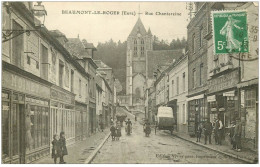 27 BEAUMONT-LE-ROGER. Rue Chateraine 1913 Coiffeur - Beaumont-le-Roger