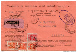 1946 LETTERA RACCOMANDATA  CON ANNULLO PADOVA - Strafport