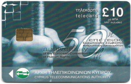 Cyprus - Cyta (Chip) - 50th Anniversary Of Human Rights, 11.2000, 40.000ex, Used - Chipre