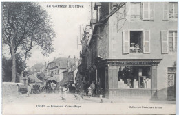 C. P. A. : 19 : USSEL : Boulevard Victor Hugo, "Imprimerie", Animé - Ussel