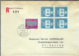 SUISSE 1961: 5 LSC Rec. Pro Patria De Genève Pour St Gallen - Cartas & Documentos